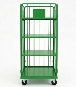 Chariot de logistique pliable 500 kg, chariot de transport robuste pour entrepôt, chariot à plateforme pliable à quatre roues en acier inoxydable, OEM - Product Image 1