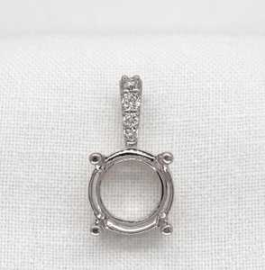 Pendentif semi-monté en argent sterling 925 massif, taille ronde de 5 mm à 12 mm, à 4 griffes, avec sertissage pré-découpé pour pierre précieuse - Product Image 5