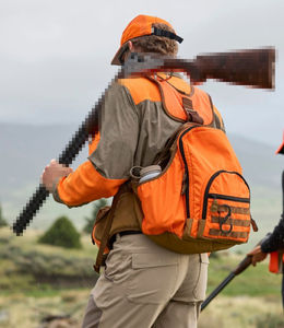 Gilet de chasse orange vif avec poches pour gibier de montagne, maille respirante, poches cargo, sac à dos tactique hybride, vente en gros - Product Image 5