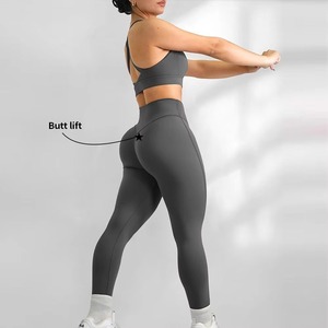 Conjuntos Deportivos de 2 Piezas para Mujer, Diseño a Rayas, Transpirables, Cintura Alta, Levanta Glúteos, para Gimnasio, Fitness, Yoga - Product Image 1