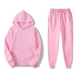 Unisex Hooded Tracksuit Solid Color Full Sleeve Casual Sweatshirt With Side Pockets Drawstring <b>Pants</b> Autumn Wear - Product Image 2