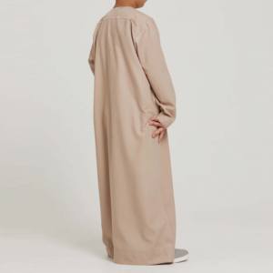 Good Quality Cheap Children's Islamic Thobe Robe <b>Modest</b> Cotton Tall Fit Matching Sleeve - Product Image 6