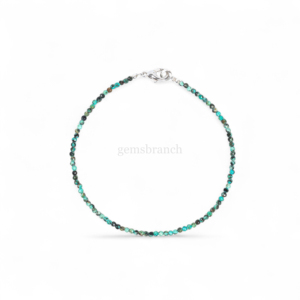 Natural Green African Turquoise Beaded <b>Bracelet</b> Garnet Micro Faceted Round Gemstone <b>Bracelet</b> For Women Healing Crystal Jewelry - Product Image 1