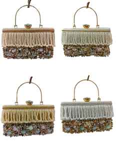 Nuevo Bolso de Mano Bordado con Cuentas, Clutch Artesanal con Diseño Intrincado y Motivo Floral, Bolsos de Mujer - Product Image 1