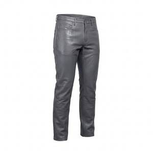 <b>Men's</b> Leather Straight Leg Moto Pants With Zipper Fly Mid Waist Heavyweight Winter Wear - Product Image 3