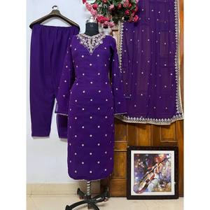 Conjunto de Chifón de Diseñador con Top, Pantalón y Dupatta para Fiestas - Product Image 5