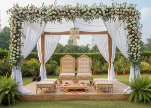Ensemble de chaises pour mandap de mariage indien, mariages, nouvelle arrivée, style traditionnel, vintage, classique, luxueux, élégant, ensemble de chaises en métal - Product Image 3