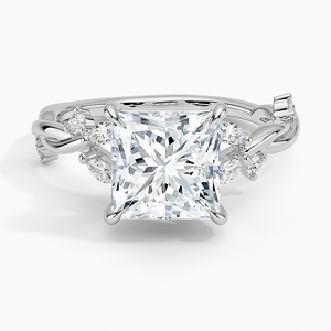 Anillo BOJ 021 con Corte Princesa, Plata 925, Diseño Azalea Twist, Diamante de 2ct, Color D, VVS1, Moissanita, Certificado GRA, Anillos en Oferta a Bajo Precio - Product Image 1