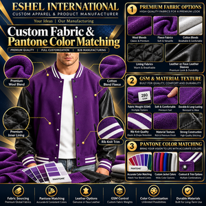 Veste de baseball pour homme personnalisée, couleur violette et noire, blocs de couleur, boutons pression, prix bas, vente en gros, personnalisation OEM - Product Image 6