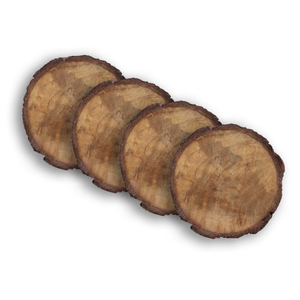 Sous-verres hexagonaux en bois naturel, bord en écorce, faits à la main, en bois brut, pour restaurant, hôtel et décoration intérieure - Product Image 4