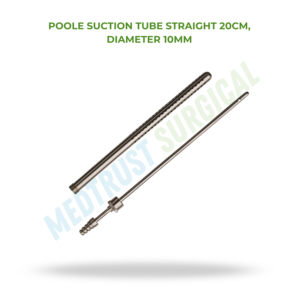 Tube d'aspiration Poole droit 20 cm de long, diamètre 10 mm, instrument chirurgical pour la chirurgie abdominale et générale - Product Image 2