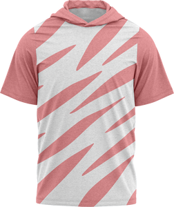 T-shirt à capuche rayé noir et blanc pour homme, coupe classique, décontracté, impression par sublimation personnalisée, polyester, vêtements d'été - Product Image 2