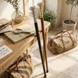Canne de marche en bois artisanale avec poignée dorée gravée, canne de marche vintage pour gentleman, canne décorative classique, cadeau personnalisé - Product Image 4