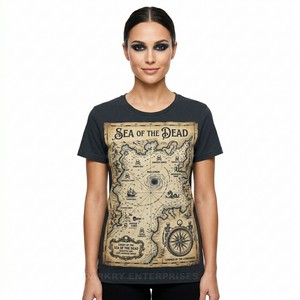 Camiseta Zombie Deep Sea Skull para mujer, camiseta gráfica de arrecife de coral oceánico, camiseta de algodón gris oscuro, fabricante de ropa personalizada al por mayor - Product Image 5