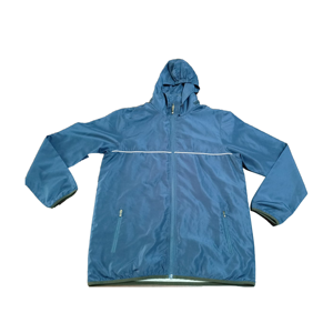 Veste imperméable à capuche pour homme, couleur unie, polyester, automne, fermeture éclair, coupe classique - Product Image 6