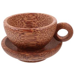 Nueva Taza de Café de Madera con Platillo, Taza de Madera Pulida a Mano, Reutilizable para Té, Cerveza, Bebidas, Estilo Rústico para Cocina - Product Image 6
