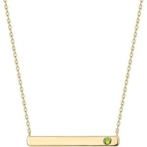 Collar con Barra de Cristal Chapado en Oro de 14K con Piedra de Nacimiento para Mujer, Elegante Collar con Colgante de Moda - Product Image 1