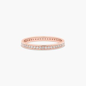 Anillo de Eternidad de Oro Amarillo de 14K con Diamantes Cultivados en Laboratorio de Corte Redondo - Product Image 5