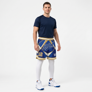 Pantalones cortos de baloncesto color cian verde azulado para hombre, al por mayor, transpirables, de malla, ropa deportiva retro, pantalones cortos de entrenamiento para gimnasio, pantalones de uniforme sublimados. - Product Image 6