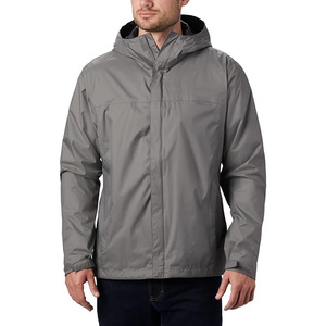 Men's Orange Hooded Windproof Quarter-Zip Jacket Casual Loose Fit Polyester Spring Wear With Pockets - Product Image 2