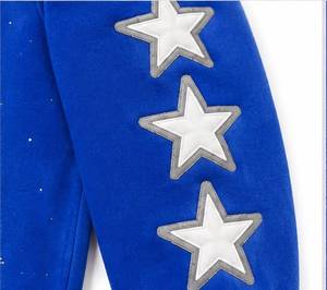Sweat-shirt à capuche zippé en molleton bleu uni pour homme, coupe ample, style streetwear décontracté, tricoté 100% coton, vêtements d'hiver - Product Image 4