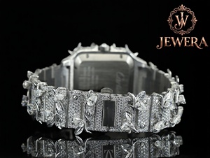 Best Quality Luxury Stainless Steel Silver Mossinate Diamond <b>Watch</b> High-End Design <b>for</b> Professionals and Fashion Enthusiasts - Product Image 3