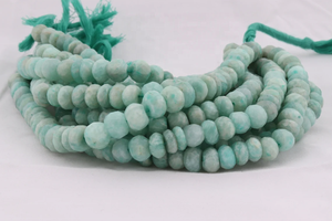 Amazonite naturelle perles rondelle à facettes 8mm 8 pouces brin pour la fabrication de bijoux - Product Image 2