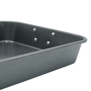 15x10 Inch Carbon Steel Roaster with drop <b>down</b> handle, Non-Stick Coating and Home Baking - Product Image 4