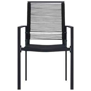 Ensemble de salle à manger en verre noir avec structure en acier thermolaqué et rotin creux en PVC pour l'extérieur - Product Image 4