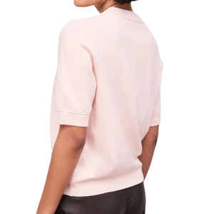 Pull en cachemire respirant super doux rose clair à manches courtes pour femme, col rond, décontracté, léger, mode quotidienne - Product Image 2