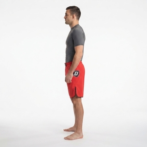 <b>Men's</b> MMA Fight <b>Shorts</b>-Red Black Polyester Spandex High Mobility Grappling BJJ Trunks Custom OEM <b>Combat</b> Apparel - Product Image 3