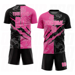 Uniforme de Fútbol Personalizado con Diseño de Grafiti Rosa, Negro y Blanco, Sublimado, Estilo Urbano, para Deportes - Product Image 2