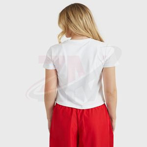 Camiseta Corta para Mujer con Estampado Gráfico de Dos Mujeres, Cuello Redondo, Corte Holgado, Estilo Casual, Manga Corta, 100% Algodón - Product Image 4