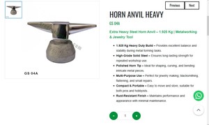 Enclume en acier extra lourd 1,925 kg, outil de fabrication de bijoux, pour le façonnage des métaux, bloc de banc de bijoutier |   Numéro d'article GS-04A - Product Image 3
