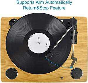 Lecteur de vinyle sans fil Bluetooth 5.0 avec haut-parleurs, entrée AUX, lecteur de disques pour système <span class=keywords><strong>audio</strong></span> domestique - Product Image 6