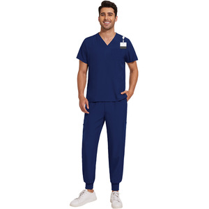 Conjuntos de Uniformes Médicos Unisex de Venta Caliente, Elásticos, de Secado Rápido, con Logotipo Personalizado, Ropa de Trabajo Médica con Detección de Agujas, Tejido de Poliéster - Product Image 2