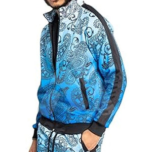 Ensemble de survêtement imprimé léger 100 % coton grande taille pour homme, style streetwear, sweat à capuche et pantalon de jogging, design 2-en-1, vente en gros, OEM - Product Image 5