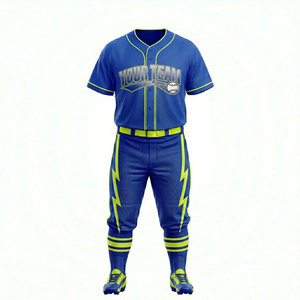 Uniformes de Béisbol Personalizados al por Mayor para Hombre, de Alta Calidad, con Nombre de Equipo, Impresión de Logotipo Personalizado, Cuello en V Corto, Tallas Grandes, Secado Rápido - Product Image 1