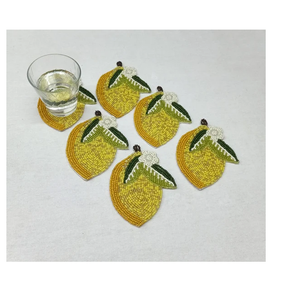 Sous-verres brodés personnalisés, lot de quatre sous-verres brodés pour table à manger - Product Image 2