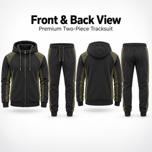 Custom Mens 360 GSM Lightweight 100% Polyester Fleece Winter Solid Eco-Friendly Tracksuit OEM Private Label Zip <b>Hoodie</b> Jogger - Product Image 3