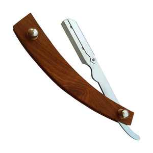 Wood Handle Straight <b>Razor</b> Stainless Steel Blade Single Blade For Face Shaving Smooth & Comfortable Professional - Product Image 2