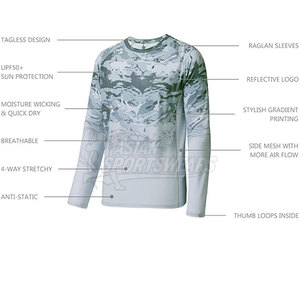 เสื้อตกปลาสำหรับเดินทางในแม่น้ำเสื้อใส่สบายกลางแจ้งควบคุมความชื้นผ้าเรียบสวมใส่ง่ายสไตล์ - Product Image 3