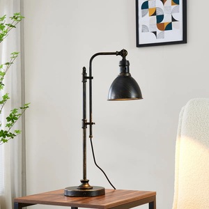 Lámpara de Mesa de Latón Hecha a Mano con Acabado Rústico, Lámpara Decorativa para Mesita de Noche y Estudio - Product Image 6