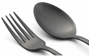 Juego de cubiertos negros de lujo, elegantes cubiertos plateados para mesa de comedor, bodas, fiestas, cocina, hotel, restaurante, decoración de mesa premium - Product Image 2