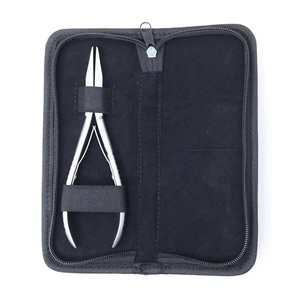 Alicates Planos Multifuncionales de Acero Inoxidable de Grado Quirúrgico para Extensiones de Cabello con Estuche de Cuero y Logotipo Personalizado - Product Image 5