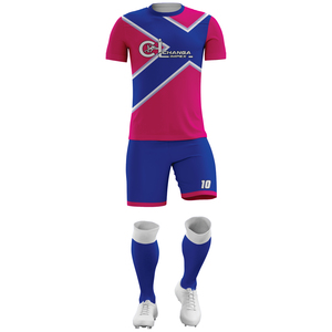 Ensemble d'uniformes de football unisexes ajustés à manches courtes, imprimés sur mesure, performance supérieure, tissu athlétique anti-humidité 100 % polyester - Product Image 1