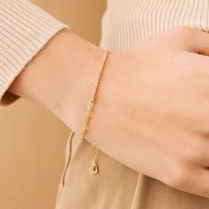 Round Shape Diamond Tennis Bracelet Minimalist Gold Stackable Bracelet Romantic Anniversary Gift for Wife for Parties - Product Image 3