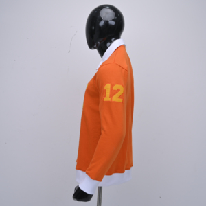 Maillot de rugby de style polo pour homme, qualité supérieure, logo personnalisé avec broderie chenille sur le devant et les manches. - Product Image 4