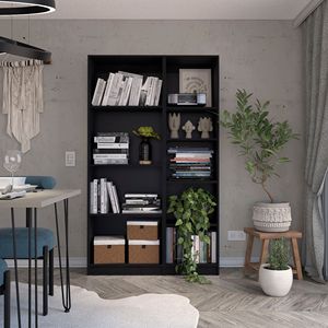 Zachary nero sottile 2 pezzi Set da soggiorno con 2 eleganti librerie - Product Image 1