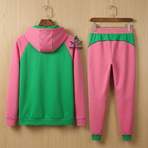 Conjunto Deportivo Informal Sólido de Alta Calidad para Mujer, Marca HMR, Diseño Personalizado de la Sociedad Alpha Kappa, con Capucha - Product Image 4